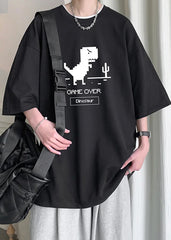 Cute Korean T-Shirt: Oversized Dino Street Tee