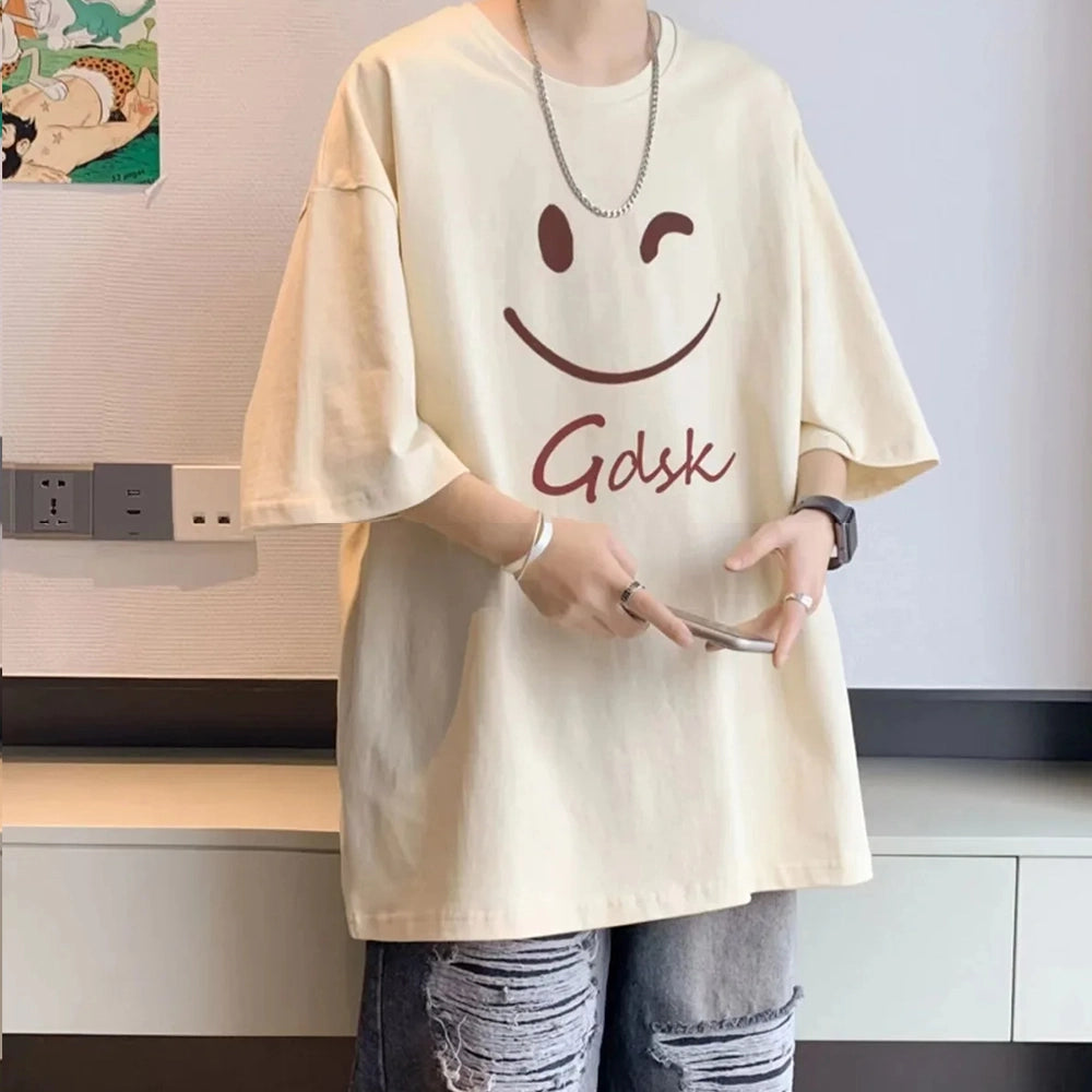 Winking Smile Face Gdsk Oversized T-Shirt