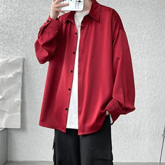 Maroon Color Plain Oversized Shirt
