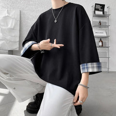  Korean Fashion Oversized T-Shirt for Men – Black