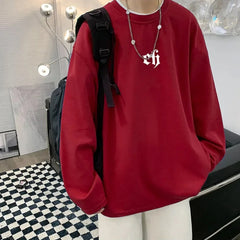 Streetwear Fitted Long Sleeve T-Shirt – Wine