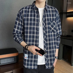 Men Full sleeve Blue Color Oversize Check shirt
