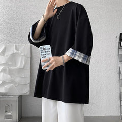  Korean Fashion Oversized T-Shirt for Men – Black
