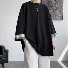  Korean Fashion Oversized T-Shirt for Men – Black