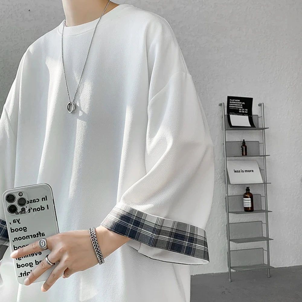 Korean Fashion Oversized T-Shirt for Men- White