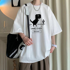 Retro Pixel Dinosaur Oversized T-Shirt Outfit