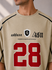 ASHLUXE 28 Oversized Varsity Jersey T-Shirt – Premium Streetwear Tee