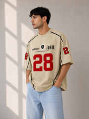 ASHLUXE 28 Oversized Varsity Jersey T-Shirt – Premium Streetwear Tee