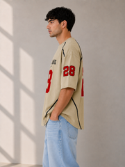 ASHLUXE 28 Oversized Varsity Jersey T-Shirt – Premium Streetwear Tee