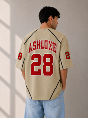 ASHLUXE 28 Oversized Varsity Jersey T-Shirt – Premium Streetwear Tee