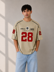 ASHLUXE 28 Oversized Varsity Jersey T-Shirt – Premium Streetwear Tee