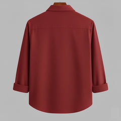 SHABIB Bright Carmine Korean Regular Fit Casual Shirt for Men – Full Sleeve Essential