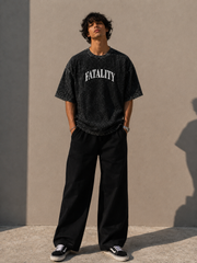 Men's Oversized T-Shirt – FATALITY Arch Logo Streetwear Tee