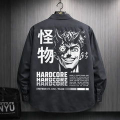 Hardcore Anime Demon Oversized Back Graphic Shirt