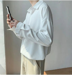 Korean Stylish Oversized Plain White Shirt