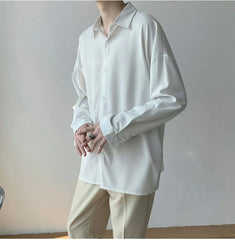 Korean Stylish Oversized Plain White Shirt