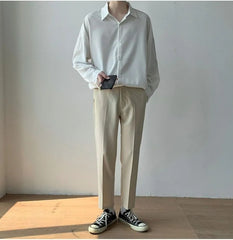 Korean Stylish Oversized Plain White Shirt