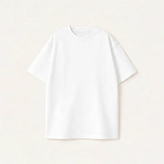 Beige loose fit t-shirt for men with premium streetwear aesthetic and Masterpiece script detail.