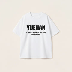 Men’s white oversized cotton t-shirt with black Urban Dynasty Crew graphic print on the front.