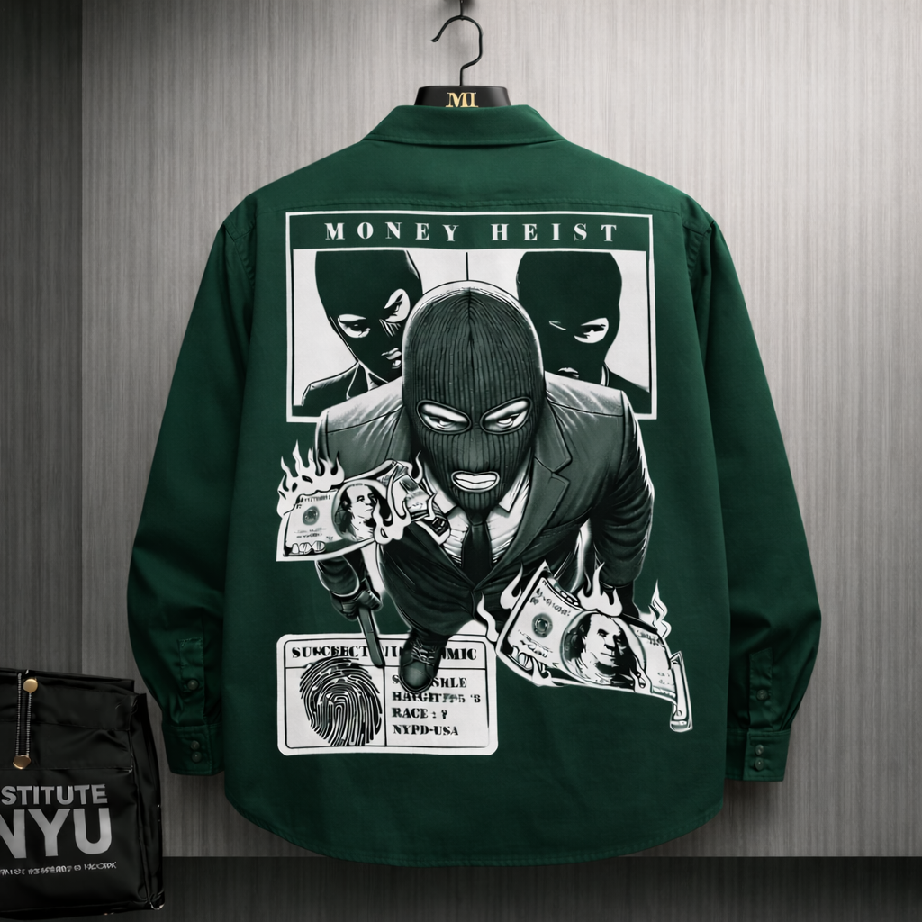 Money Heist Oversized Back Graphic Shirt
