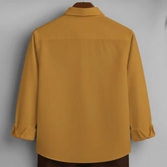 Mustard Casual Men’s Shirt – Premium Cotton, Everyday Comfort, Classic Slim Fit