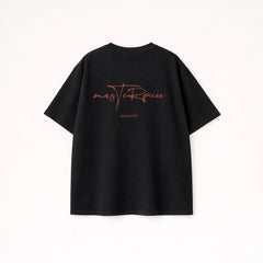 Oversized T-Shirt for Men Black Masterpiece Script Streetwear