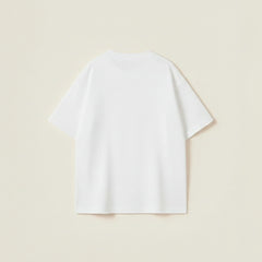 Men’s white cotton oversized t-shirt with Urban Dynasty Crew forged by competition chest graphic.