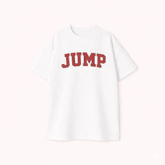 Oversized T-Shirt for Men White Streetwear Varsity Jump Graphic Print