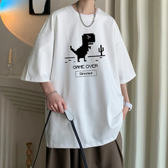 Retro Pixel Dinosaur Oversized T-Shirt Outfit