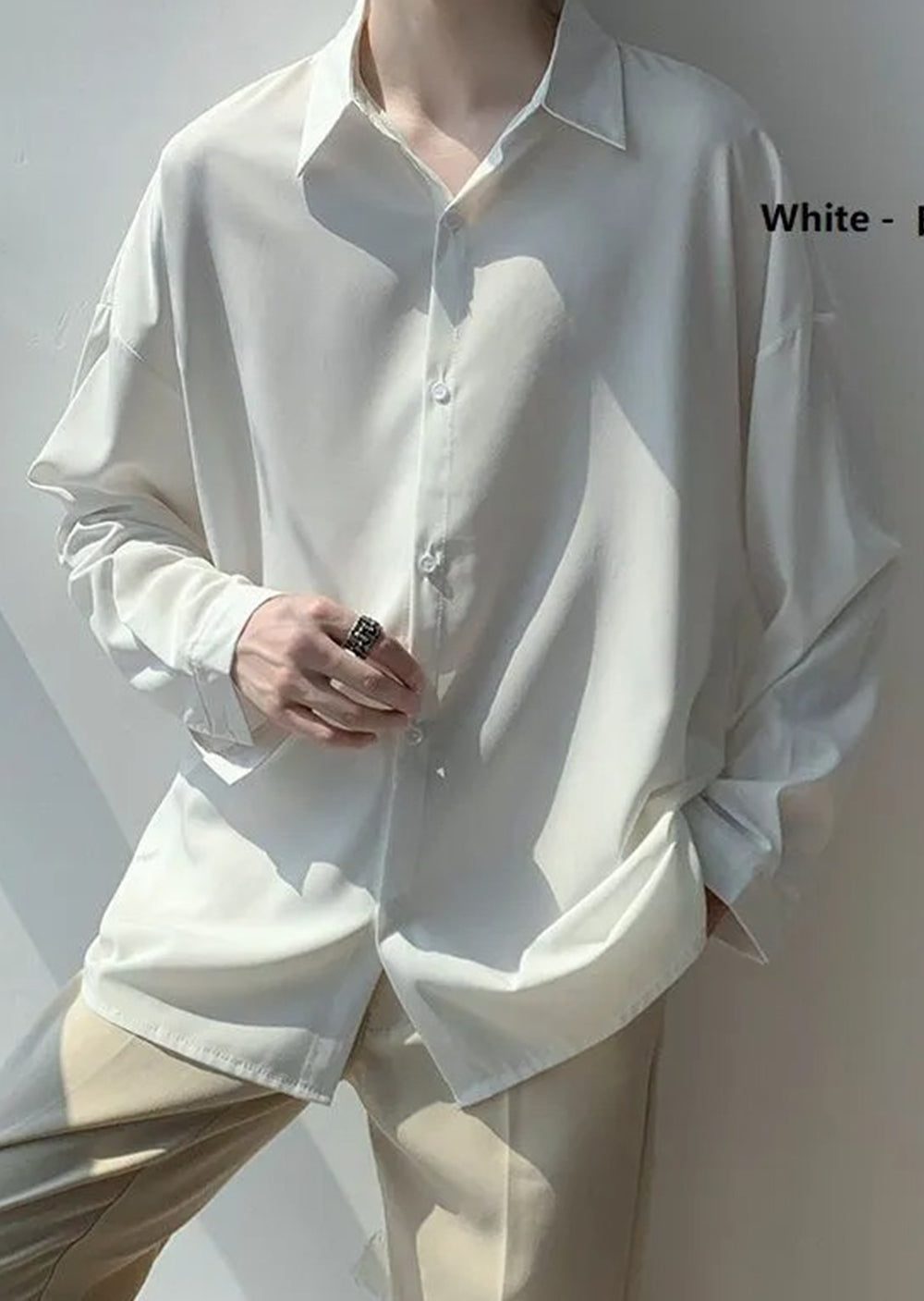 Korean Stylish Oversized Plain White Shirt