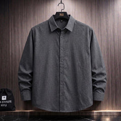 Steel Grey Oversized Back Graphic Shirt – Korean Streetwear Style