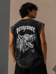 Men's Oversized Acid Wash Sleeveless Tank – VENGEANCE Graphic Streetwear Vest