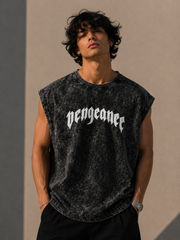 Men's Oversized Acid Wash Sleeveless Tank – VENGEANCE Graphic Streetwear Vest