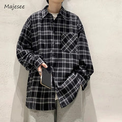 Men Oversized Black Color Check shirt