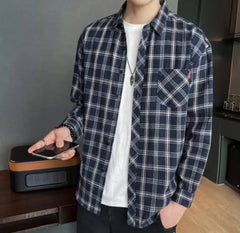 Men Full sleeve Blue Color Oversize Check shirt
