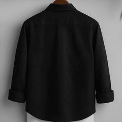 Premium Black Casual Shirt for Men | Korean Streetwear Style | Casual & Aesthetic Fit