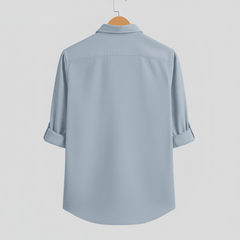 Sky Blue Casual Cotton Shirt for Men | Korean Streetwear Fit | Casual & Aesthetic