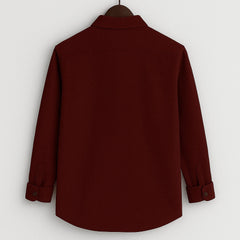 Maroon Textured Full Sleeve Shirt for Men | Stylish Casual & Streetwear