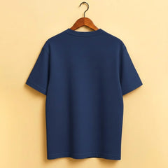 Men's Blue Regular Fit Cotton T-Shirt – Minimal SHABIB Print | Latest 2025 Trending Summer Casual Wear