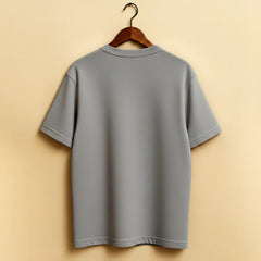 Men's Gray Regular Fit Cotton T-Shirt – Minimal SHABIB Print | Latest 2025 Trending Summer Casual Wear