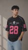 ASHLUXE 28 Oversized Varsity Jersey T-Shirt – Black Premium Streetwear Tee