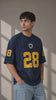 ASHLUXE 28 Oversized Varsity Jersey T-Shirt – Navy Premium Streetwear Tee
