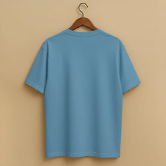 Men's Sky Blue Regular Fit Cotton T-Shirt – Minimal SHABIB Print | Latest 2025 Trending Summer Casual Wear