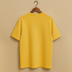 Men's Yellow Regular Fit Cotton T-Shirt – Minimal SHABIB Print | Latest 2025 Trending Summer Casual Wear